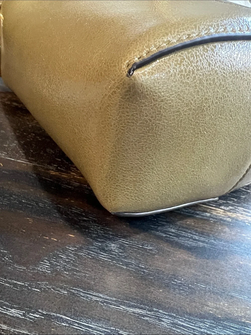 Kate Spade Halo Dried Thyme Glazed Leather Mini Bucket Bag